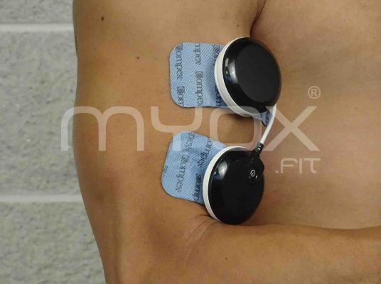 Colocación de electrodos en bíceps