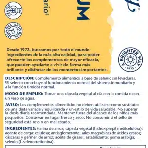 Etiqueta de Selenio de Solaray