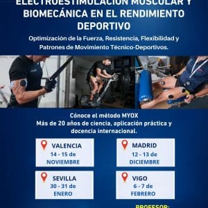 CURSO PRESENCIAL DE ENTRENAMIENTO CONELECTROESTIMULACIÑONMUSCULAR, FUERZA, RESISTENCIA Y FLEXIBILIDAD