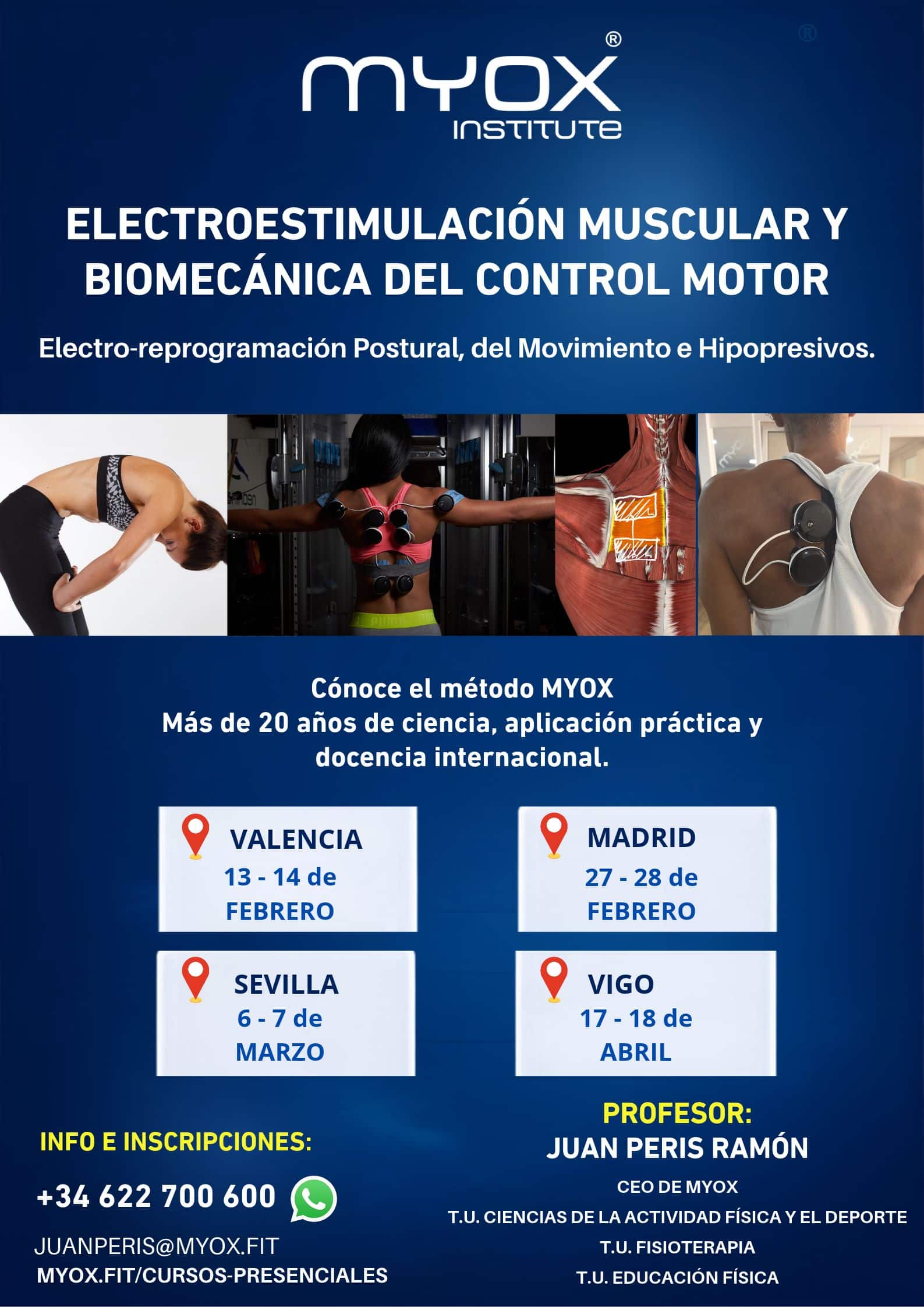 CURSO PRESENCIAL ELECTROESTIMULACION CONTROL MOTOR, POSTUROLOGÍA E HIPOPRESIVOS
